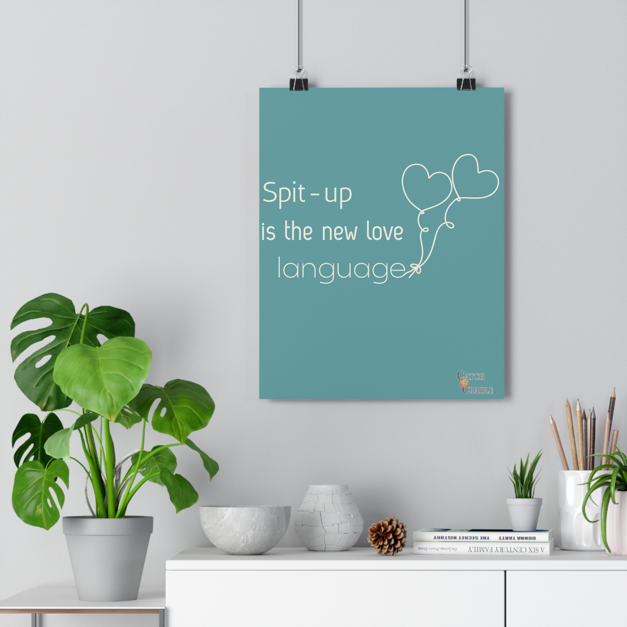 Spit-up is the new love language. - Blue Poster