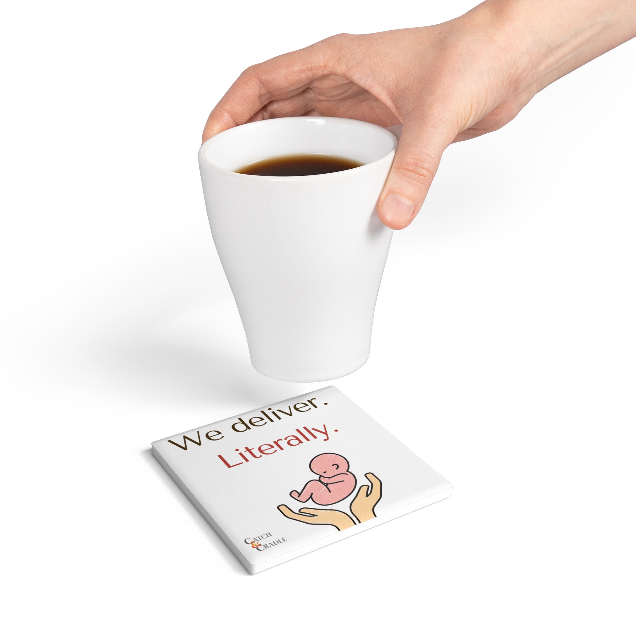 We deliver, literally - white - coaster - Image 4