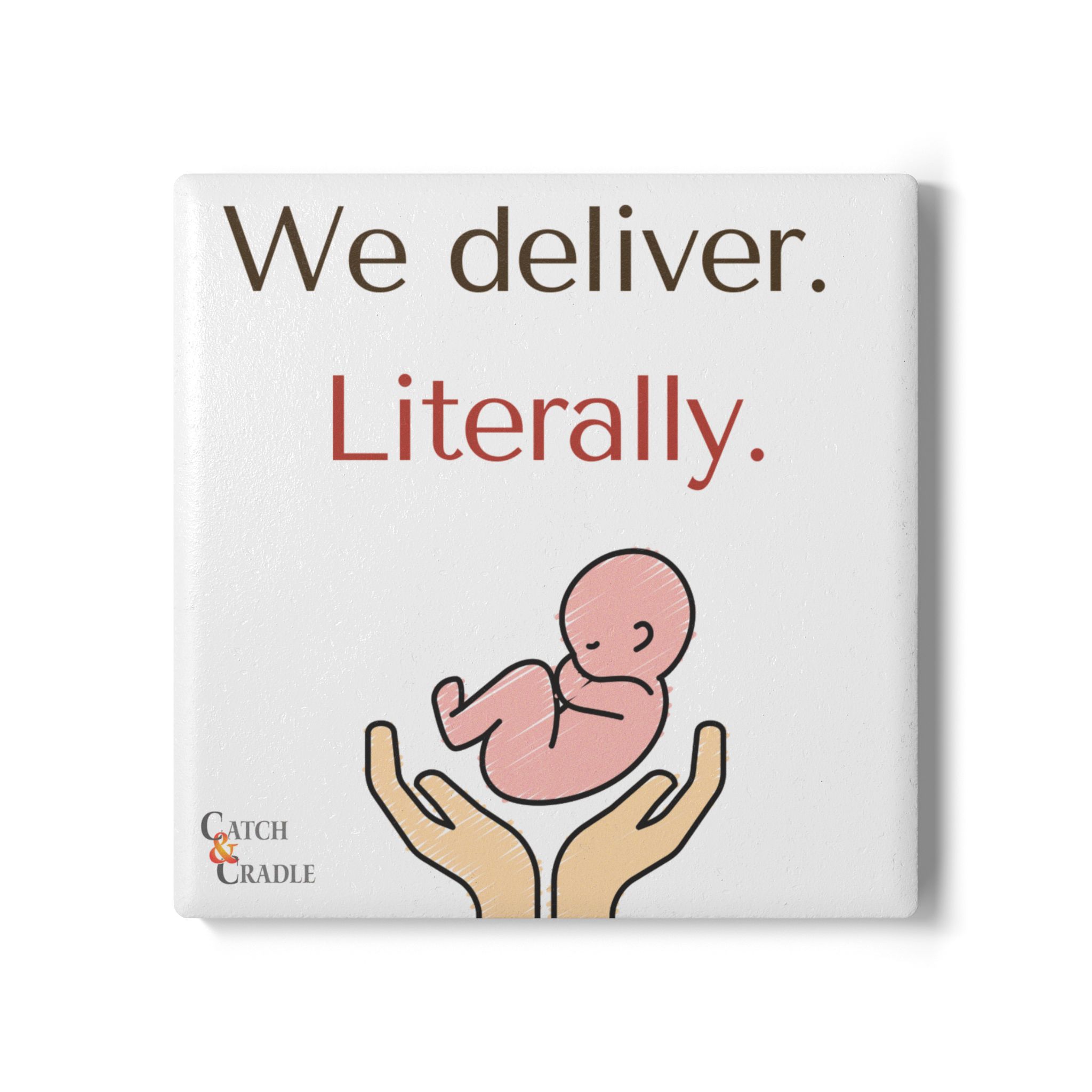 We deliver, literally - white - coaster - Image 2